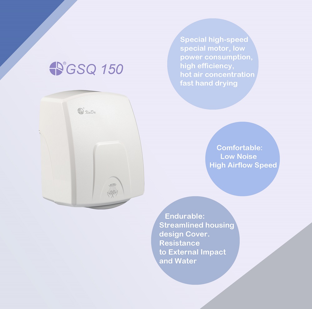 Wand-Händetrockner mit Infrarotsensor Infrared sensor wall-mounted hand dryer