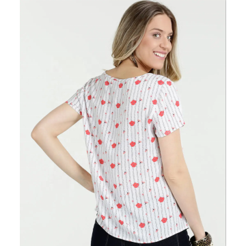 Chemisiers en mousseline de soie Rayé Fleur Imprimé Femme Tops