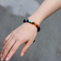 Adjustable lava stone 7 chakra bracelet
