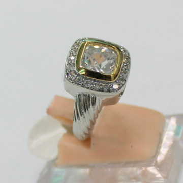 New Style Fashion Silver Plated White Topaz Ring