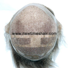 French lace with PU coat all round synthetic hair men's toupee
