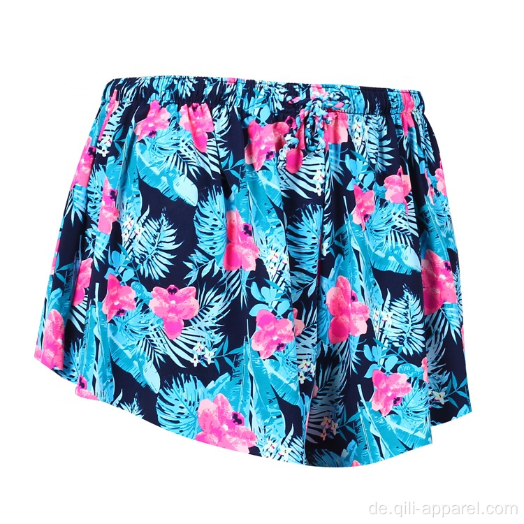 Nylon Swim Frauen Beach Shorts 4way Stretch Trunk