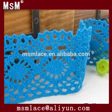 2015 new design fashional bule cotton lace triming for dress