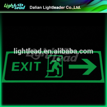 Photoluminescent warning glow exit sign board