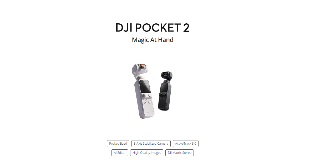 New original DJI Pocket 2 Creator Combo 3-axis Handheld 1/1.7-inch sensor 64MP Images camera for YouTube TikTok Video Vlog