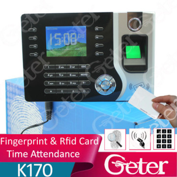 Automatically update the fingerprint template Rfid card time attendance/time recording