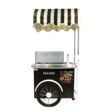 CE Approved Italian Ice Cream Mobile Push Cart with Freezers for Outdoor Use