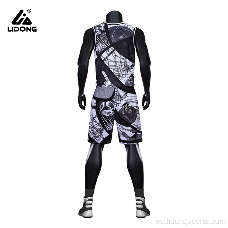 Set de camisa de equipo de uniforme de baloncesto de hombres y pantalones cortos