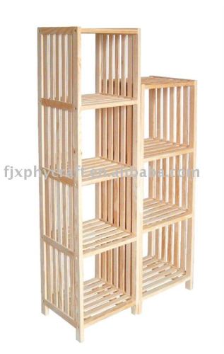 4 Tiers 3 Tiers Wooden Conner Shelf/Cube Bookshelf/Bookcase