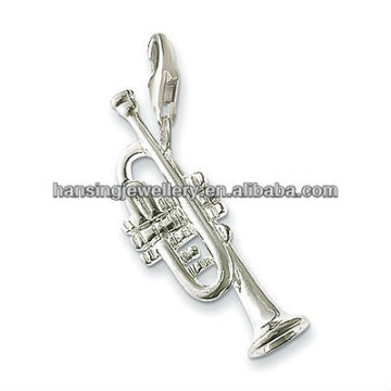 Wholesale Silver music Trumpet Charm