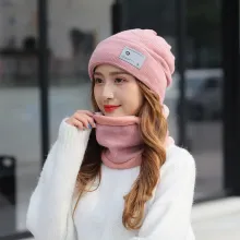 Womens Warm Cycling Beanie Hat and Scarf Set