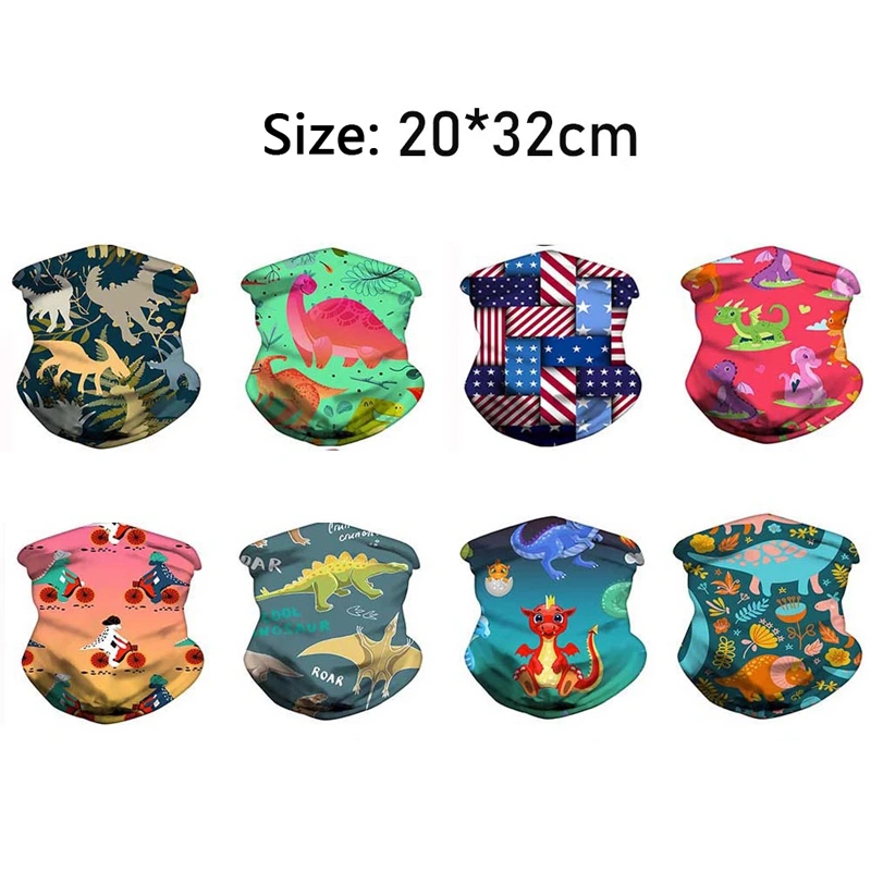 Cartoon Kid Face Scarf Cover Dustproof Bandana Elastic Neck Gaiter