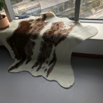 Cow Print Rug 4.1x4.2 Feet - Faux Cow Hide Rug for Home