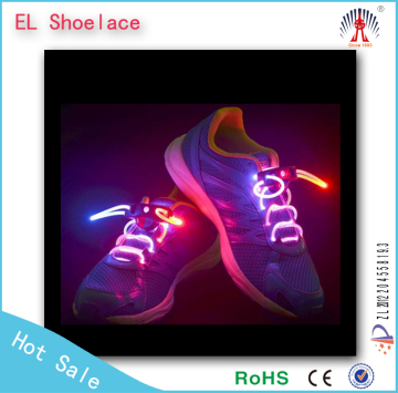 leather boots with shoelace/led shoelaces with battery/light up led shoelace