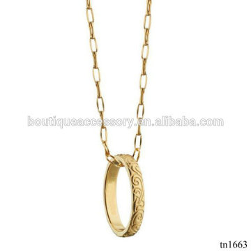 Gold Ring Pendant Necklace