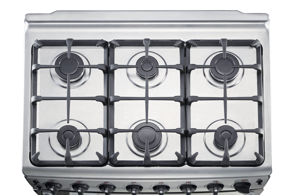 6-burner gas stove with oven in hotel