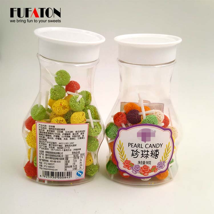 Hot sale mini pearl coated jelly lollipop candy in bulk