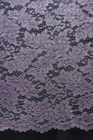 100%Polyester Cord Lace Fabric With Glitter