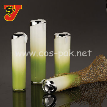 Plated Cover Pyramid Acrylic Suction Pump Bottle