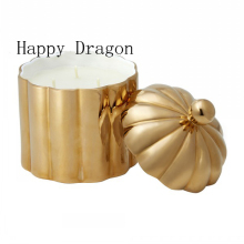 Luxury Golden Pumpkin Ceramic Candle Container