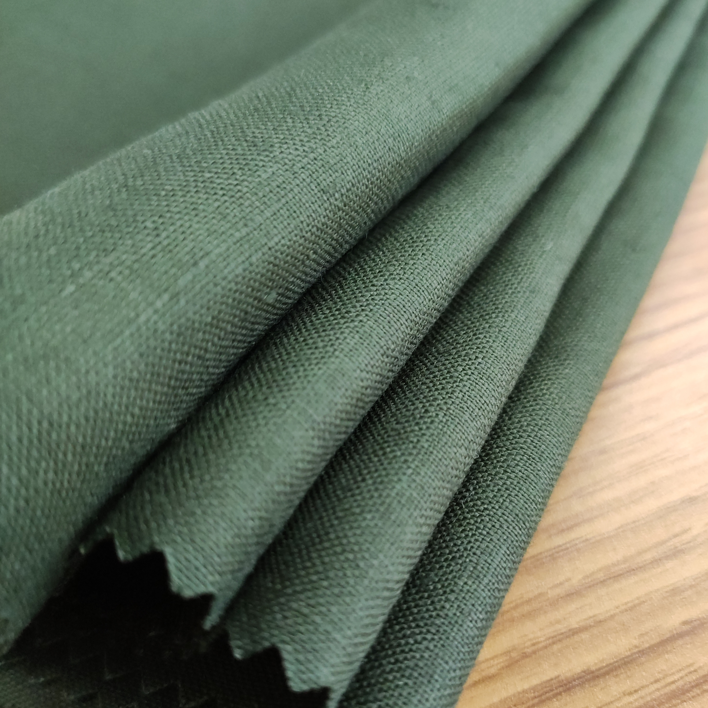 Plain color breathable 100%organic linen woven fabric for clothes