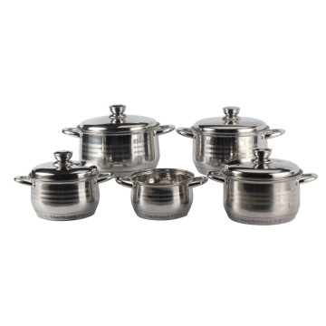 Ensemble de cuisine en acier inoxydable de 9 PCS Pot Pot