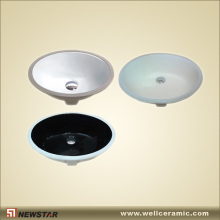 Undermounted bathroom ceramic sinks