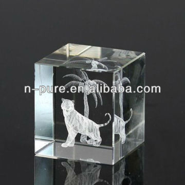 Square Crystal 3D Laser Etched Paperweight