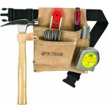 Custom Heavy Duty Suede Leather Tool Belt Bag for Carpentry
