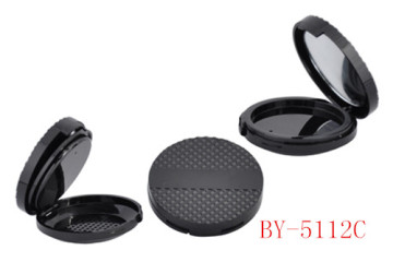 Round Grid Compact Powder Container With Mirror