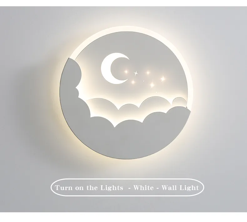 Creative Cartoon Moon Ceiling Lamp for Kids′ Rooms