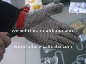 stainless steel woven hand anti-cut safety gloves