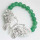 Pulsera de piedras preciosas de aventurina verde con pieza de mariposa grande de aleación Diamante