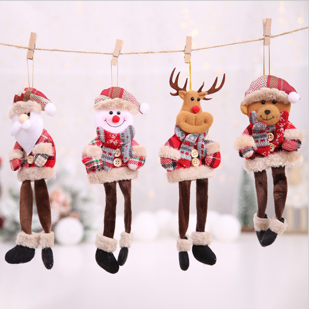 Christmas Tree Plush Doll Long Leg Home Ornaments Decoration Toy Pendants for Bedroom Lliving Room Gift Supplies