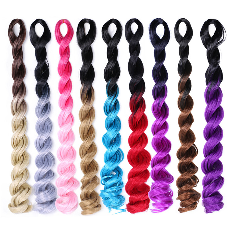 24inch Big Deep Wave Crochet Hair Extension Prestretched Synthetic Sea Body Wave Braiding Hair