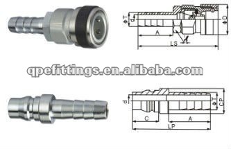 close type pneumatic coupling /fittings