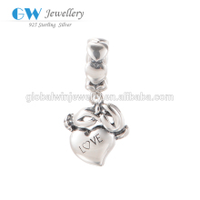 European bracelet Charm Love Heart Dangle Wholesale Gift Bead
