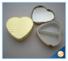 Big Size Metal Heart Shape Pill Box with Mirror
