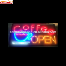 wholesale china factory price coffee open animated led sign