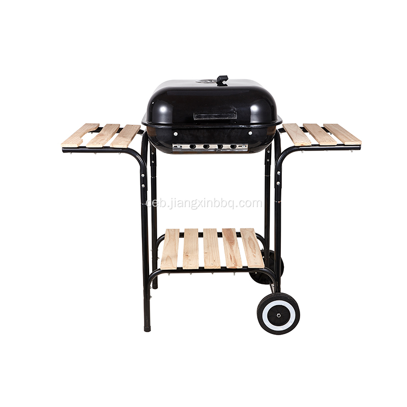 18&quot; Square Charcoal Grill nga adunay Side Shelves