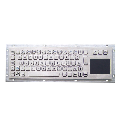 Brushed panlemount metal keyboard with trackball MKB-64A-TB