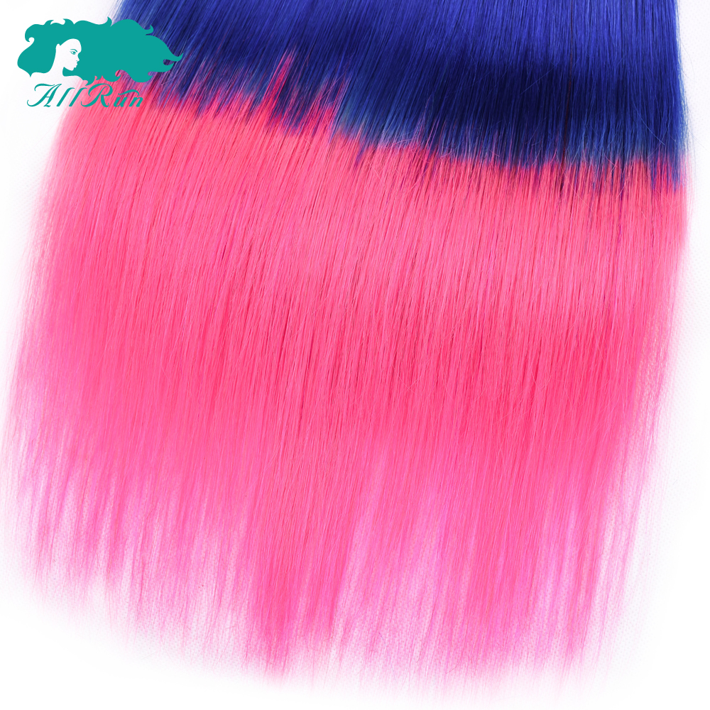 ombre color human hair bundles, remy ombre color hair TB/blue/pink