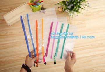 Classical Business Zipper File Bag, net A4 Size PVC file bag document pouch, polyester net document file bag
