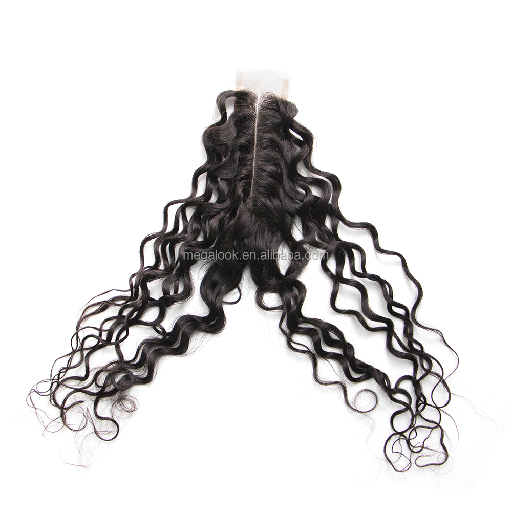 Middle Part 2*6 Lace Closure Brazilian Water Wave Remy Human Hair Closure Unprocessed Virgin Hair Human Hair 2*6 Closure