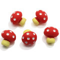 3D Red Mushroom Resin Beads Simulation Vegetable for Fairy Garden Toys DIY Home Craft Charms Keychain αξεσουάρ