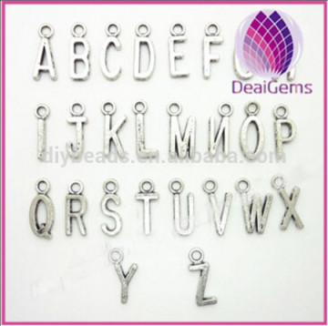American&European style women small alloy charm english letter pattern for diy