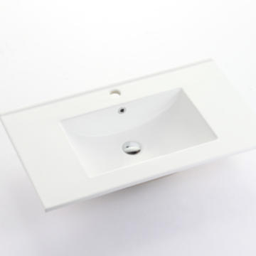 Europe Vasque Modern Rectangle Thin White Ceramic Bathroom Sink