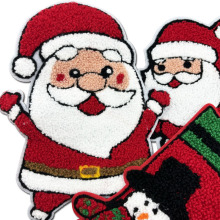 High Quality Designer Christmas Chenille Patch - Embroidered Santa Direct from Factory Supply