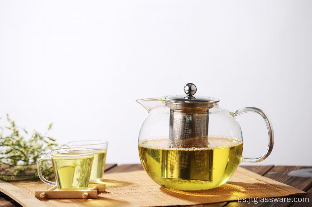 Infusor extraíble de hojas sueltas florecientes de tetera de vidrio