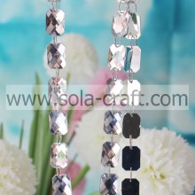 15*21MM Shinny Rectangle Faux Crystal Oblong Faceted Bead Garland For Hotel